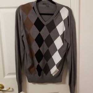 Old Navy Argyle V-Neck Sweater M